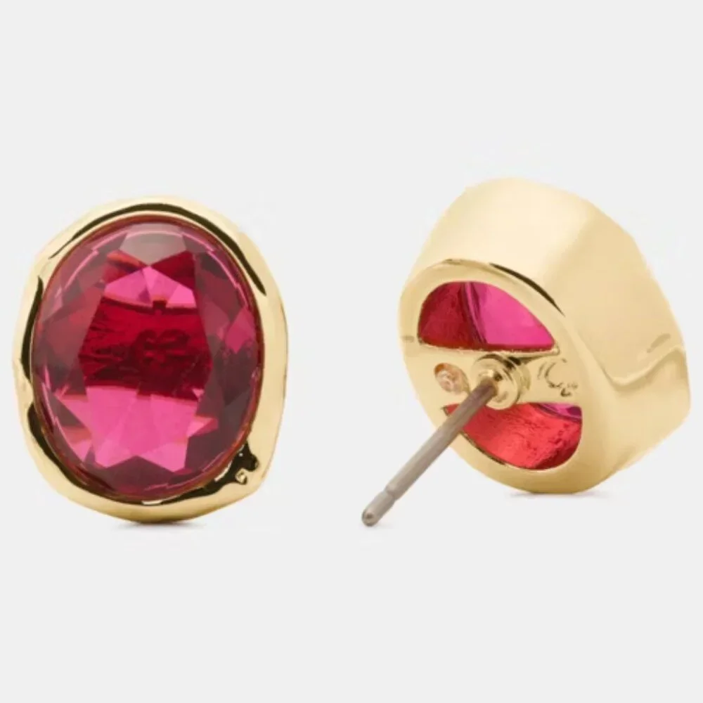 kate spade Ruby/Gold High Shine Studs/NWT